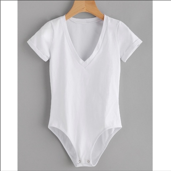 Other - White V-Neck Bodysuit